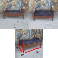 Wooden Elevated Dog Bed, Small Animal Shelter, Raised Wooden Pet Bed Frame, Bolster, Puppy Home