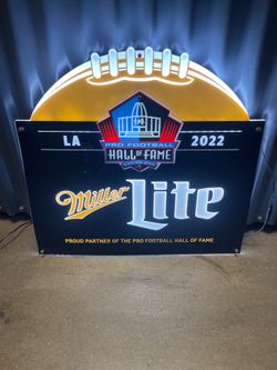 Miller lite beer neon led sign Hall of Fame, NFL sign NBA, NFL, MLB jersey hat T-shirt man cave