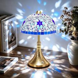 Cordless Rechargeable Lamp,Tiffany Style Turkish Mosaic Lamps 3600mAh Battery