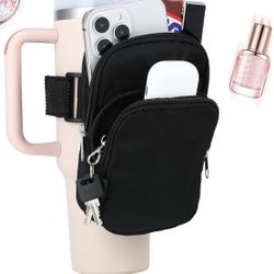 Water Bottle Pouch Compatible with Stanley Cup Quencher Adventure IceFlow Simple Modern with Handle 20oz 30oz 40oz, Gym Tumbler Cup Accessories Bag fo