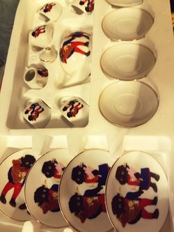Vintage golly wog China tea set