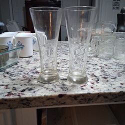 2 tall Glass Cups
