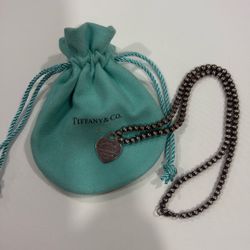 Tiffany Heart Beaded Necklace In Silver 