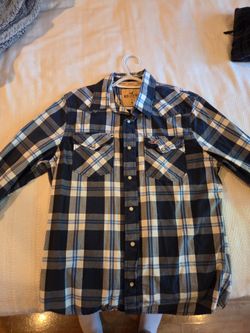 Vintage 2004 Hollister Co. Western Long Sleeve Shirt (Plaid Surfer Cut)