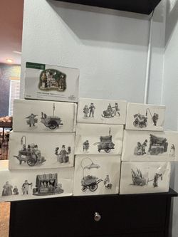 Charming Department 56 Dickens Village collection of retired Victorian Christmas figurines and accessories! This ready-to-display bundle is perfect fo