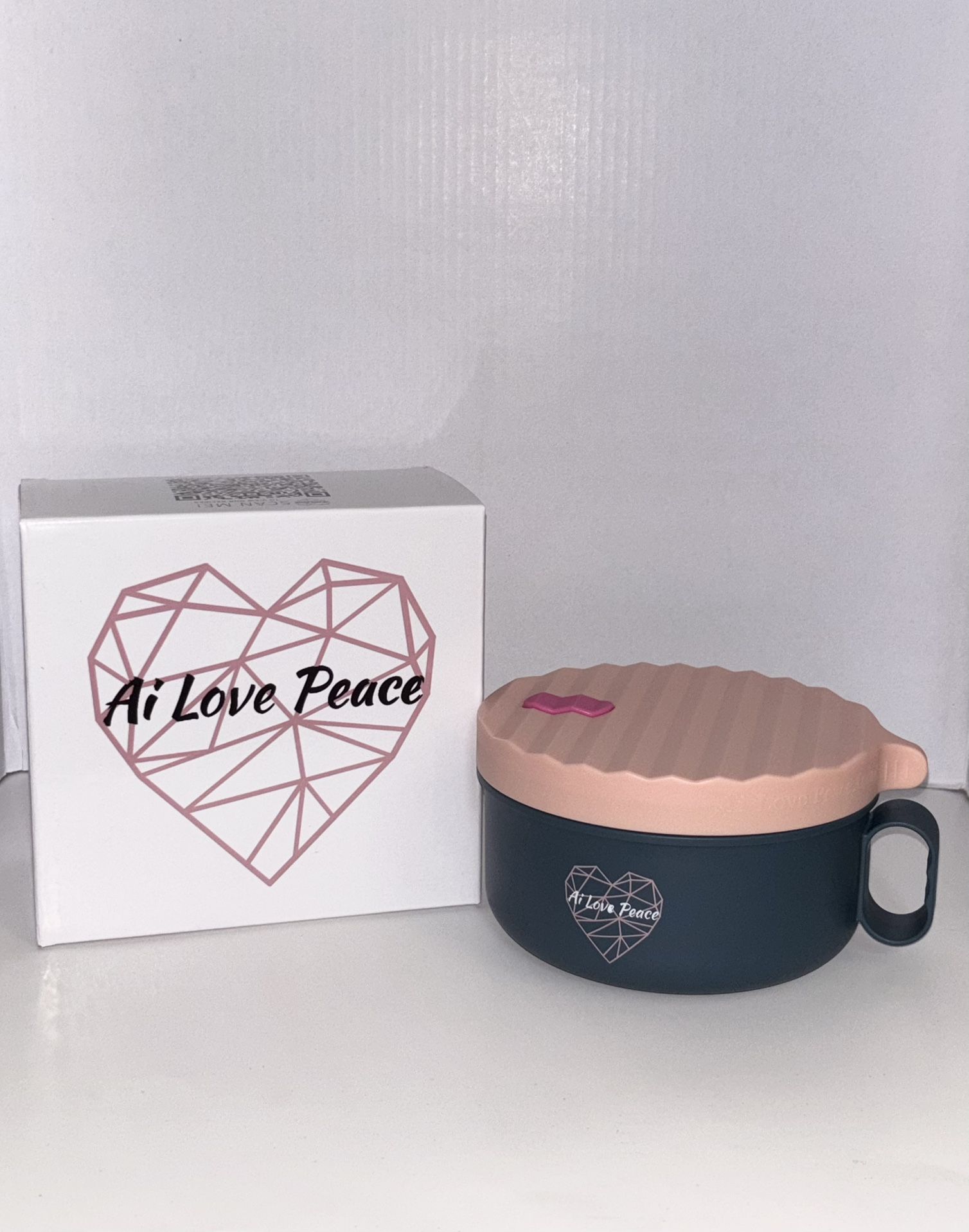 Ai Love Peace Microwave Ramen Bowl - Pink