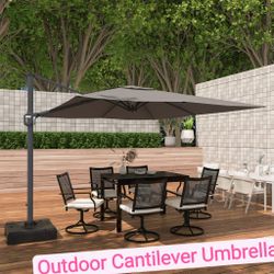 11FT Cantilever Patio Umbrella – Outdoor Offset Shade Umbrella (Base Not Included)