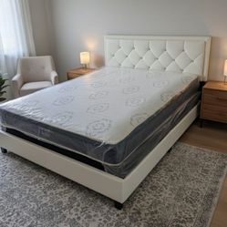 Queen Size Mattress Diamond Bed Frame With MATTRESS Best Set //Queen Bed + Mattress Diamond Platform Bed 