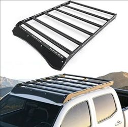 Heavy-Duty Aluminum Roof Rack for 2015-2023 Toyota Tacoma, Bolt-On No Drilling Installation, 800/1000 lbs Load, Integrated Light Bar & T-Slot Crossbar