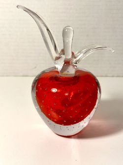 Vintage I.W. IRice Red Apple Glass Perfume Bottle