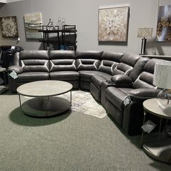Brand New Power Reclining Sectional With Cup Holders And USB Chargers 