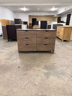 Modern Brown 6 Drawer Dresser