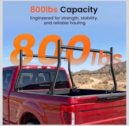 JY PERFORMANCE Truck Ladder Racks 800Ibs Capacity Extendable Pick-up Truck Bed Ladder Rack, Universal Heavy Duty (NO Drilling)