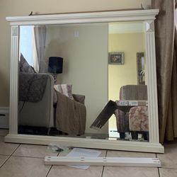 Extra large mirror with attachment for dresser