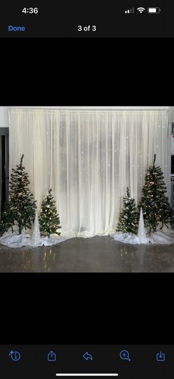 Pipe and drape Ivory chiffon with or without lights $150
