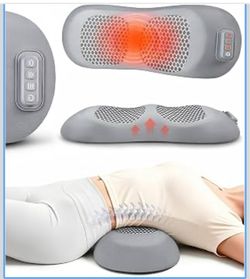JZBRAIN Smooth Spine Triple Fusion Back Massager with Heat & Vibration Rechargeable 5000mAh Battery Cordless Lumbar Massager Deep Tissue Back Pain Rel