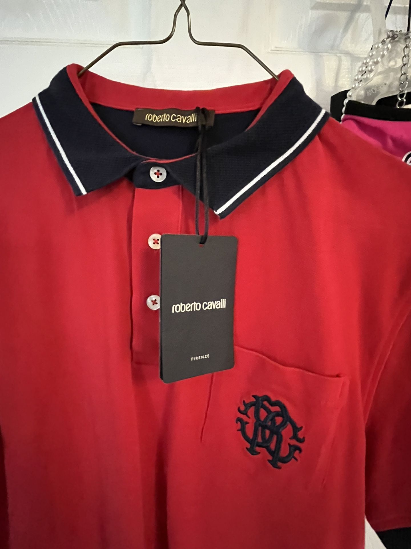 Roberto Cavalli Polo Shirts Embroidered Logo Authentic New