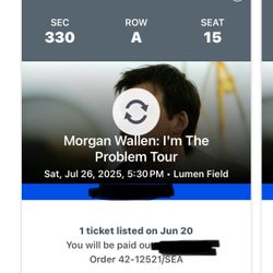 Morgan Wallen 4 Tickets 7/26/25