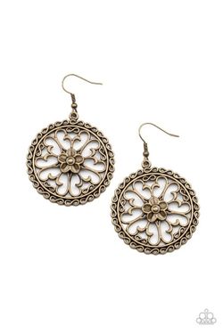 NEW - Paparazzi Accessories Antique Brass Floral Filigree Dangle Earrings | Boho Western