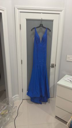 Vestido largo azul rey con brillo – elegante de fiesta