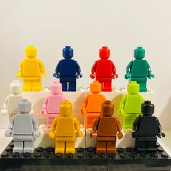 Rainbow Minifigures Set of 12 Colors | New Custom LEGO Compatible Toys