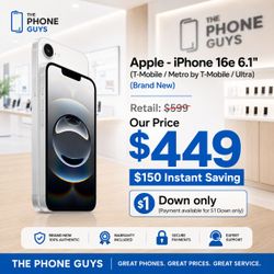 Apple - iPhone 16e 6.1" (T-Mobile) (Brand New)