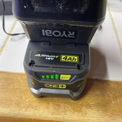 Ryobi ONE+ 18v w/LED LITHIUM+ 4ah Battery