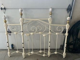Twin Wrought Iron headboard and footboard with bed frame
