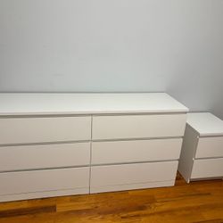 6 Drawer Dresser Sleek White 