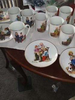 Norman Rockwell Plates And Cups