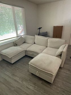 Modern Cloud Sectional Sofa with Ottoman