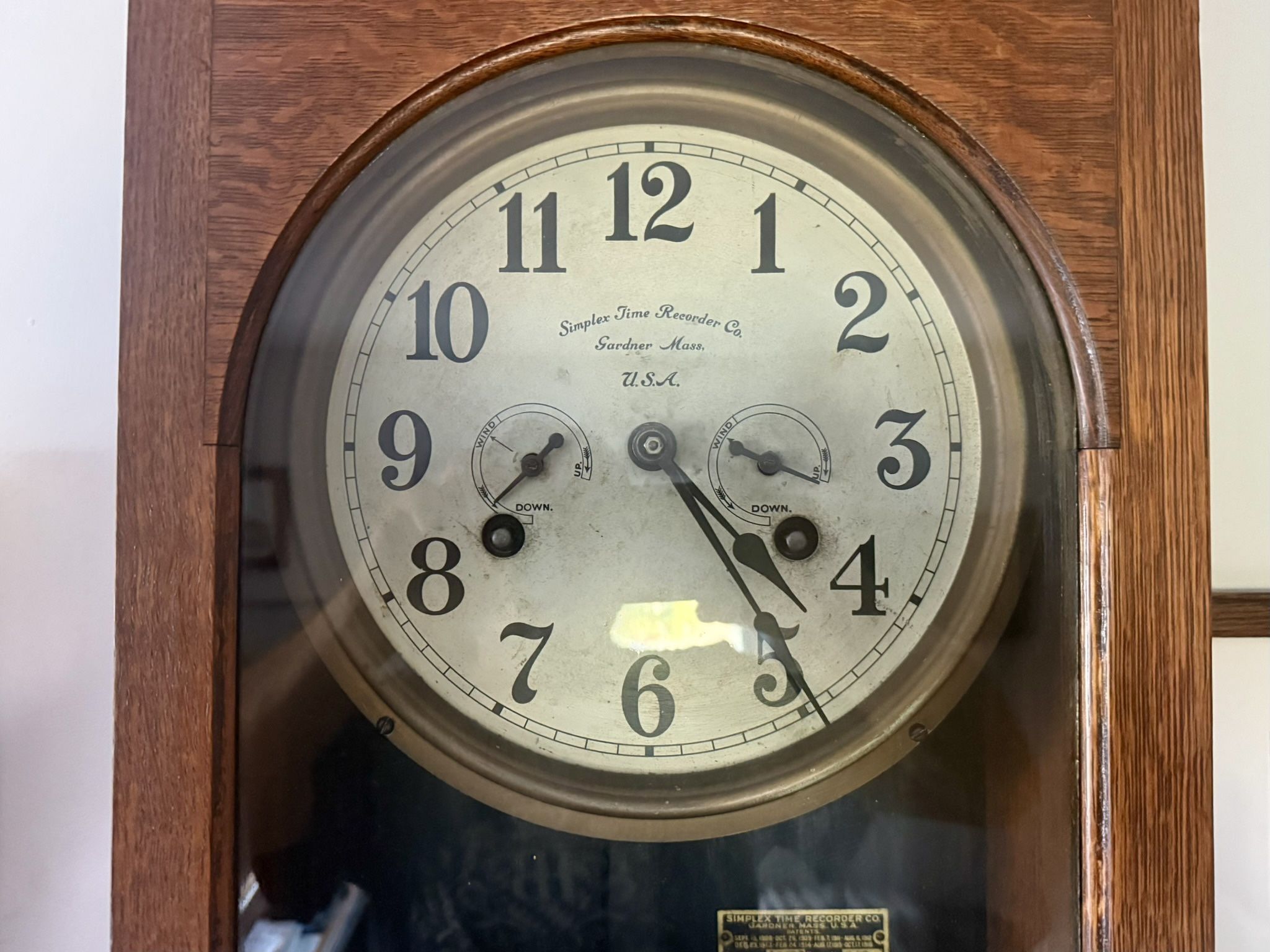 Vintage W.H. Bundy by Simplex - Wall Clock and Time Recorder –