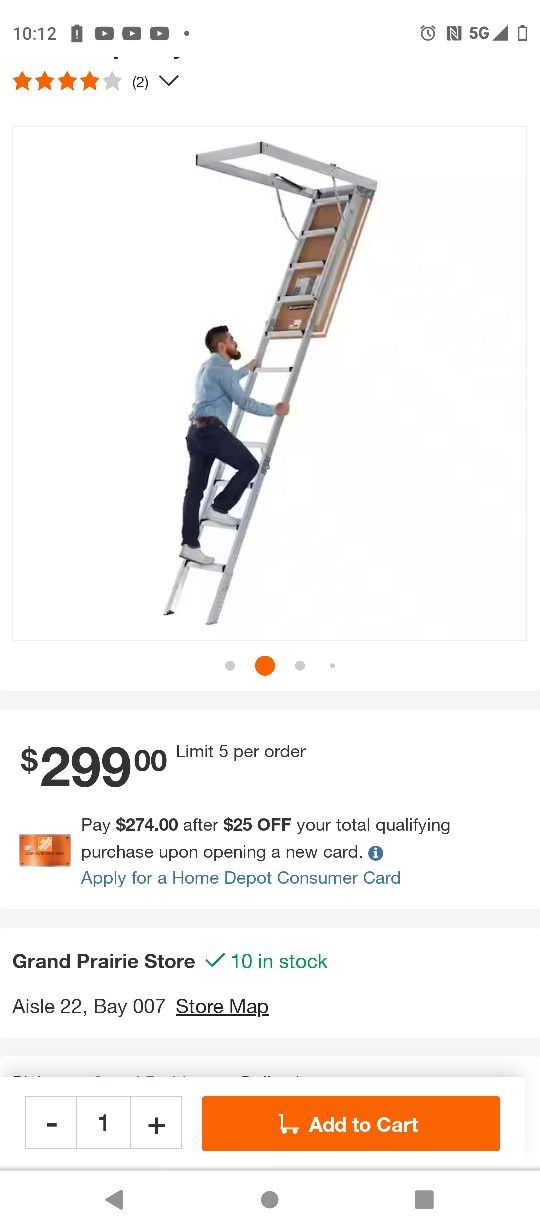 Ladder Attic /Escalera De Aluminio  Ático 