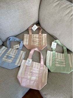 Trader Joe's Striped Mini Canvas Tote Bags