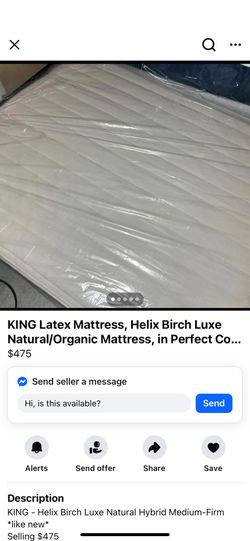 KING Latex Mattress, Helix Birch Luxe Natural/Organic Mattress 