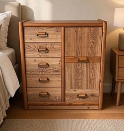 Traditional 6 drawer 2 layer shelf dresser / clothes armoire / wardrobe .