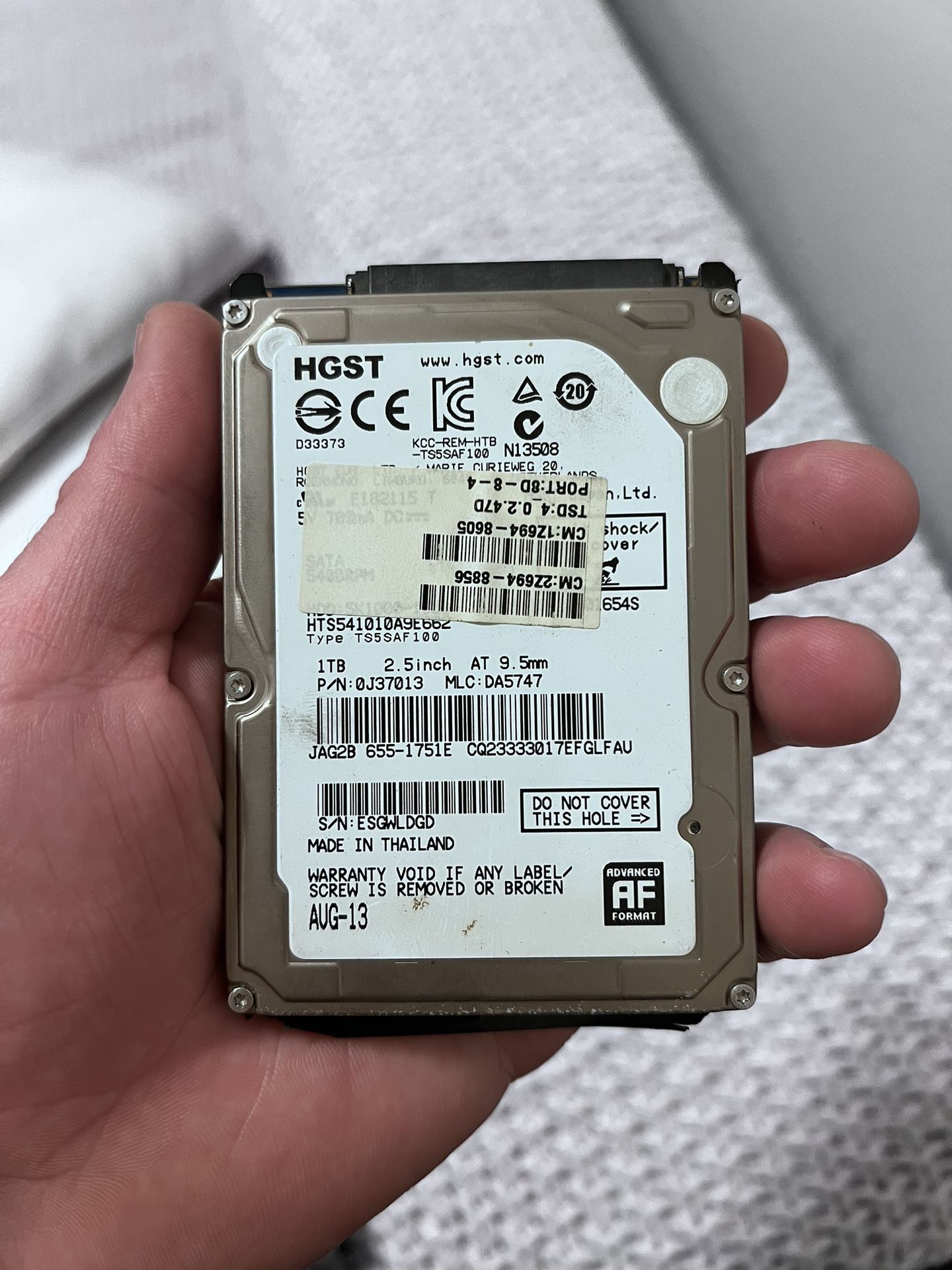 2.5” 750GB HGST HDD Macbook Pro / Mac Mini