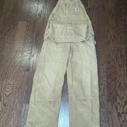 Carhartt Brown Duck Bib Overalls Size 30x30 Double Knee Workwear Paint Splatter
Paint 