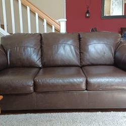 Leather Couch (It Can Turn In To A Bed) 