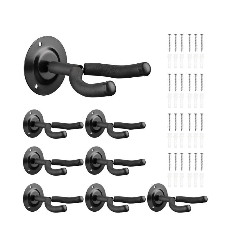 8X Wall Guitar Hanger Rack Holder Hook Set Instrument Display - Home Business Equipment