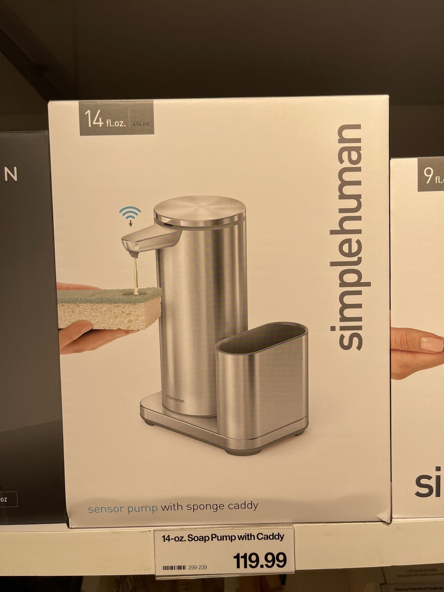 Brand new Simplehuman automatic soap dispenser with sponge caddy