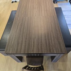  7 Foot Dining Pool Table Combo with Game Accessories, & 2 Benches – Multifunctional Billiards Table with Ping Pong & Dining Top