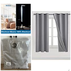 100% Blackout Curtains 63” L (2 Panels)
