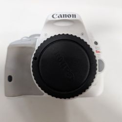 White Canon EOS Rebel SL1 + EFS 18-55mm Lens