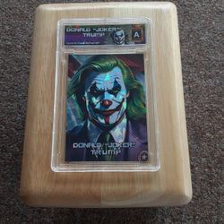 Donald Trump "Joker" Slab Cracked Ice REFRACTOR Original Art Novelty Card 