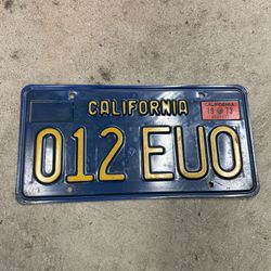 Antique, California Blue License Plate