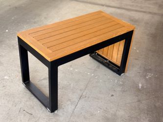 Lightweight Modern Wood & Black Bench / Coffee Table