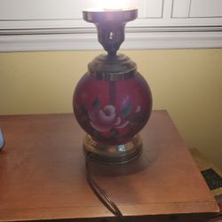 Vintage Hand-Painted Glass Globe Lamp