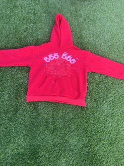 Sp5der Red And Pink Hoodie