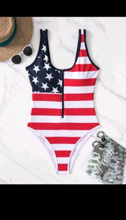 Womens Patriotic One Piece Swimsuit